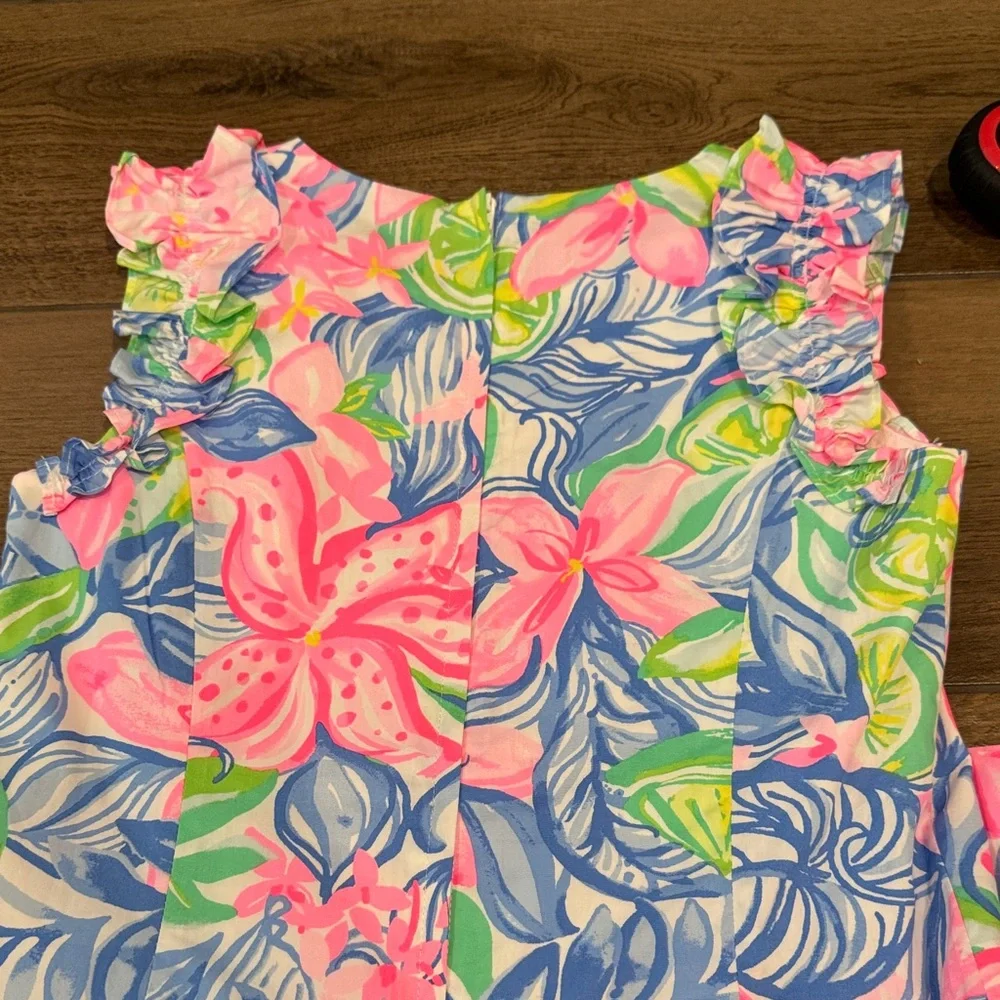 Lilly Pulitzer Vibrant Pink and Blue Kids shift Dress - Picture 5 of 6